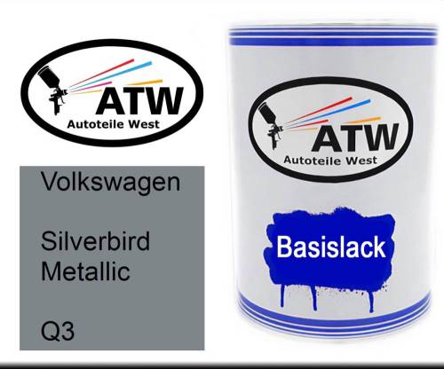 Volkswagen, Silverbird Metallic, Q3: 500ml Lackdose, von ATW Autoteile West.